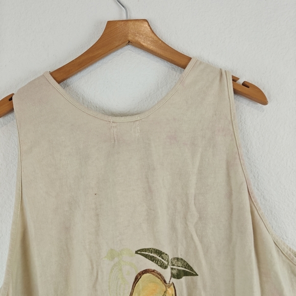 Blue Fish VTG Hand Painted Apple Fruit Printed Langenlook Organic Cotton Tank 2 - Picture 12 of 16